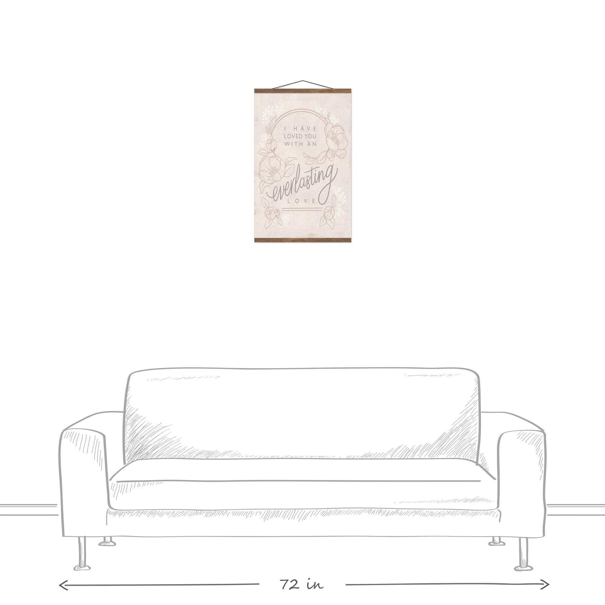 Everlasting Love Teak Hanging Canvas